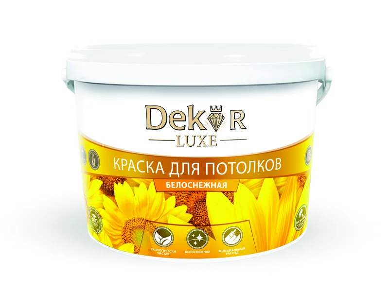 Краска Dekor ВД-АК 216 для потолка белоснежная