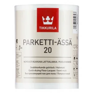 Лак Tikkurila Parketti-Assa 20 (Тиккурила Паркетти-Ясся 20) для паркета и пола полуматовый, 1 л