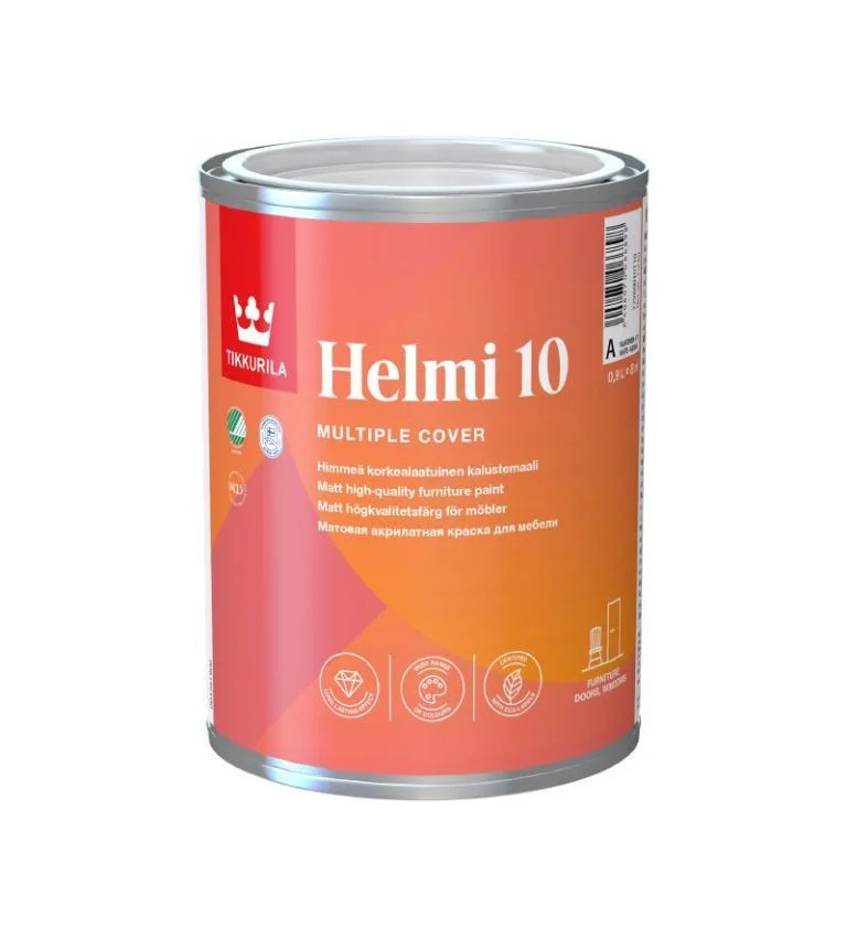 Краска Tikkurila Helmi (Тиккурила Хелми) для дверей и радиаторов матовая база A, 0,9 л