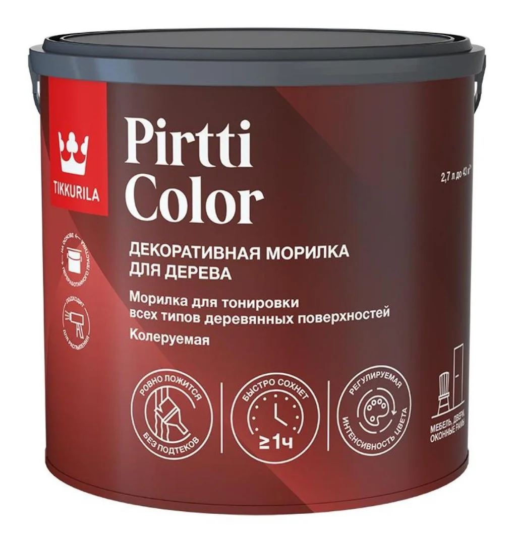 Морилка Tikkurila Pirtti Color (Тиккурила Пиртти Колор) для панелей база EP, 0,9 л