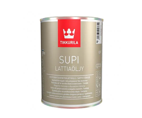 Масло Tikkurila Supi Lattiaoljy (Тиккурила Супи Латтиаолью) для пола база EC, 0,9 л