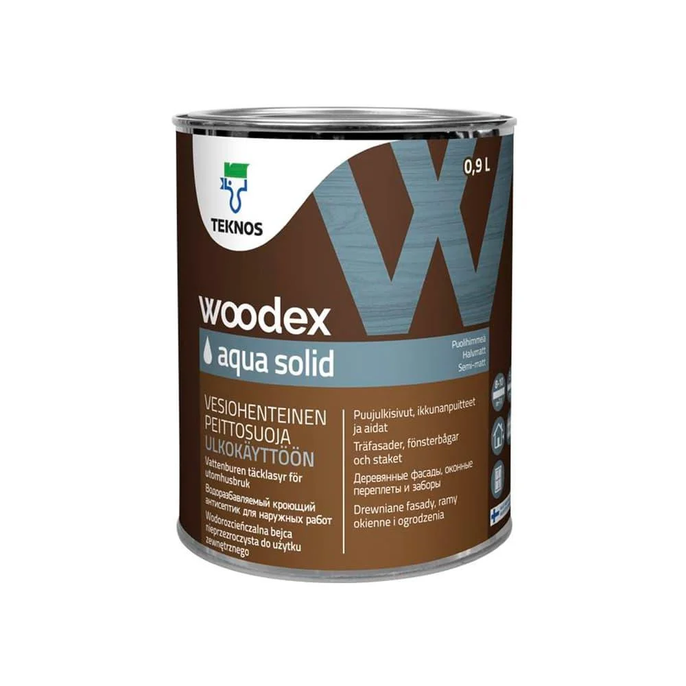 Защитный состав Teknos Woodex Aqua Solid (Текнос Вудекс Аква Солид) для дерева