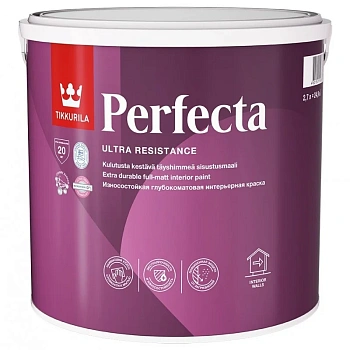 Краска Tikkurila Perfecta (Тиккурила Перфекта) для стен и потолка база C, 9 л