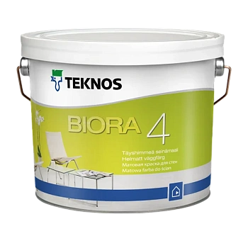 Краска Teknos Biora 4 (Текнос Биора 4) для стен матовая база 1, 9 л